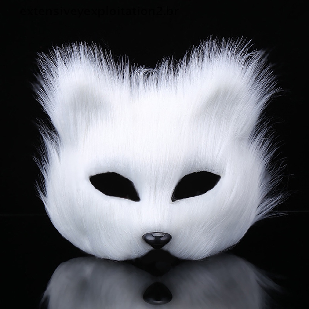 Máscara De Raposa De Pelúcia De Halloween Carnaval Fancy Dress Party Fox Cute .