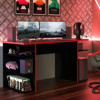 Mesa para Computador Gamer Madesa 9409 - Preto/Vermelho em Oferta na Shopee