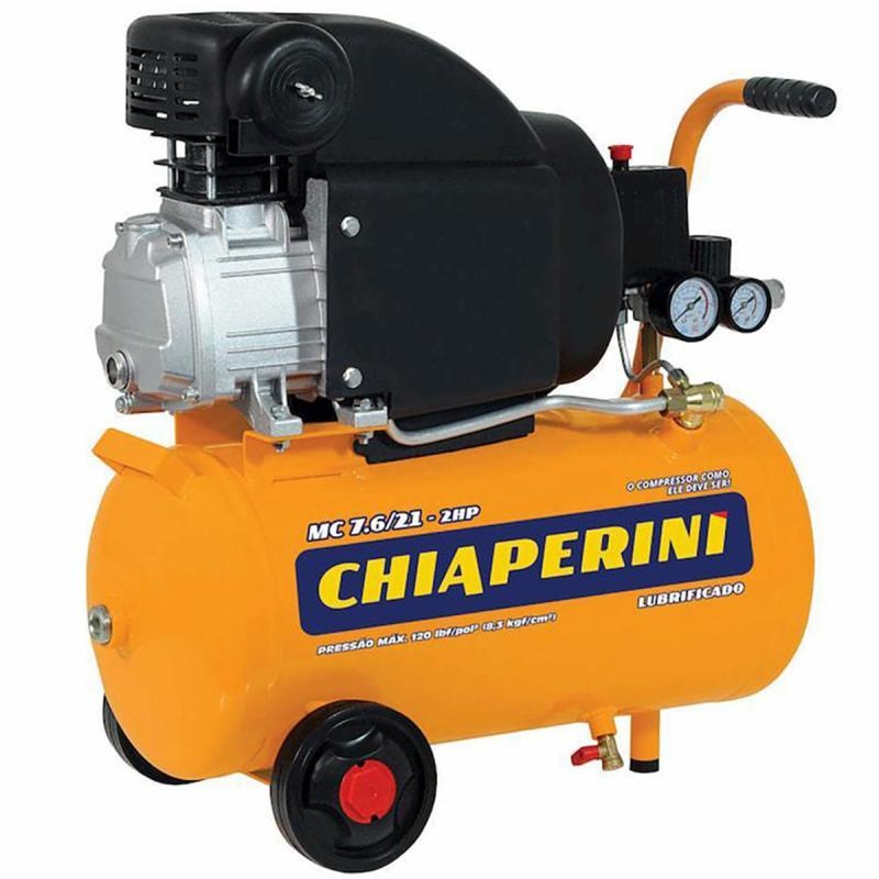 Compressor De Ar Elétrico Portátil Chiaperini Mc 7.6/21-2hp Monofásica Laranja 127v