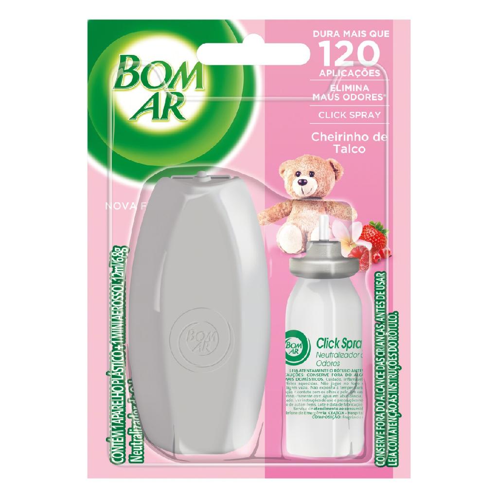 Desodorizador Click Spray Cheirinho De Talco com Refil 12Ml