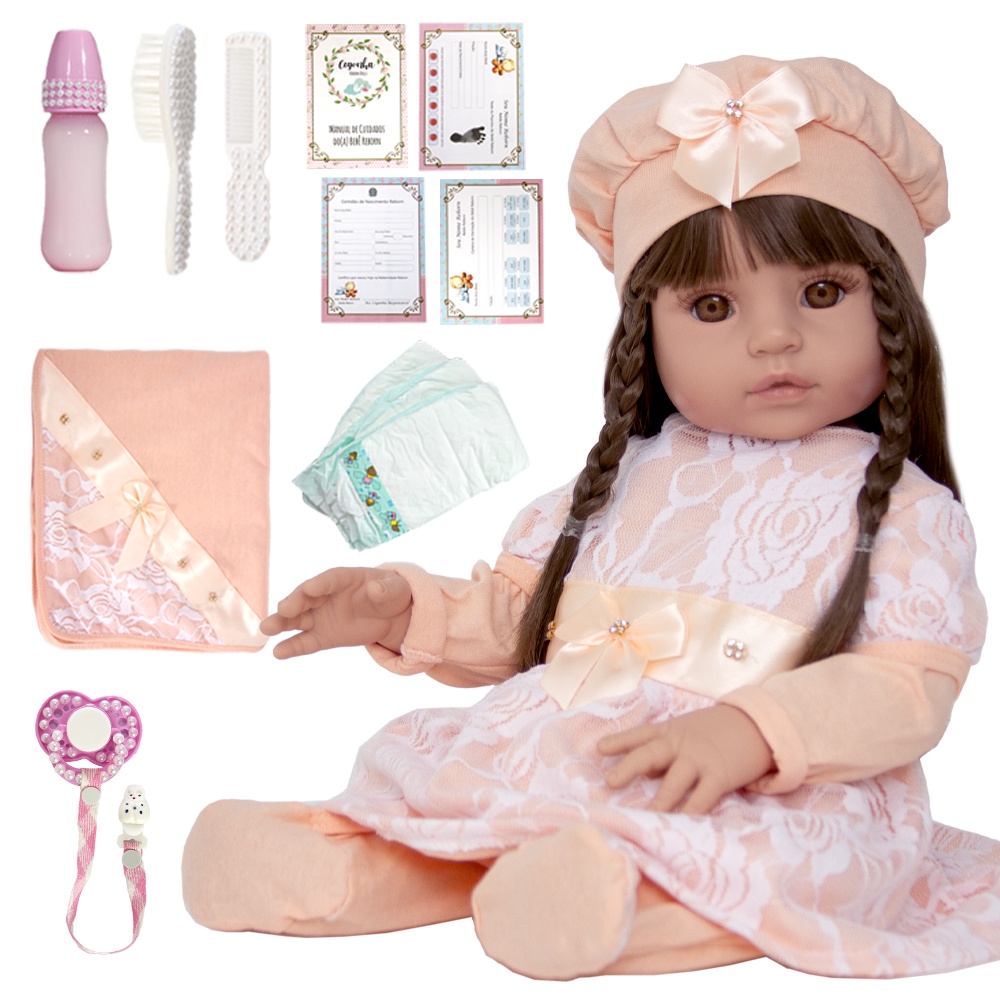 Boneca Realista Bebê Reborn Com Roupa De Fada Madrinha