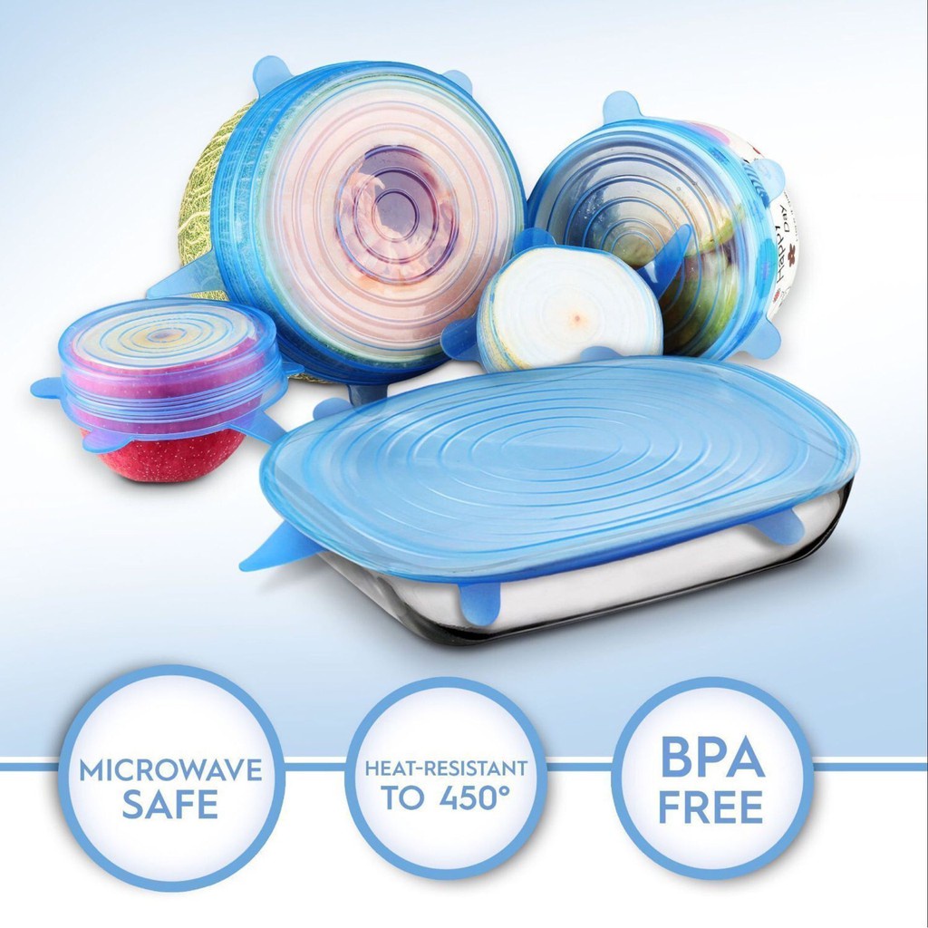 Conjunto De Tampa Pote Universal Flexível Tampas Silicone Frutas Pote Travessa De Vidro