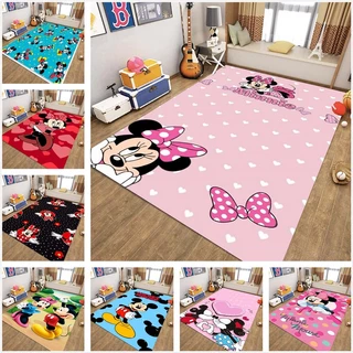 Desenho Animado Bonito Mickey Minnie Carpete Quarto Cabeceira Sala De Estar Sofá Piso Absorvente Água Antiderrapante Pode Ser Personalizado