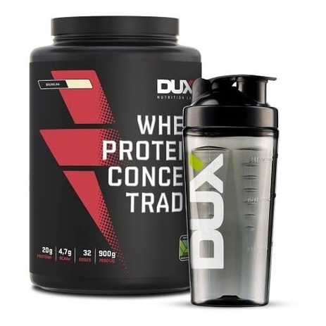 Whey Protein Concentrado 900g Baunilha + Coqueteleira Dux Nutrition