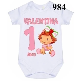 Body Bebe Infantil Personalizado Mêsversário Moranguinho
