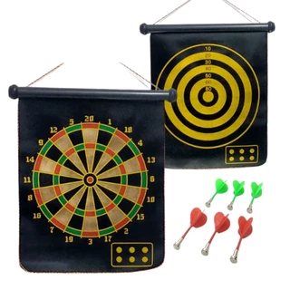 Jogo De Dardos Profissional Magnético 41x48cm Alvo Dupla Face 6 Dardos