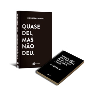 QUASE DEI MAS NAO DEU - BLOQUINHO E LIVRO AUTOGRAFADO - OUTRO PLANETA