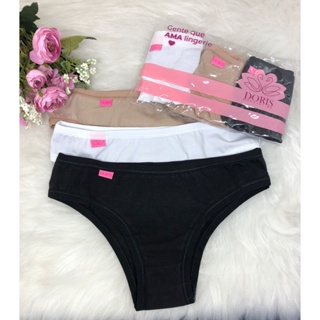 Kit 3 Calcinhas Tanga Algodão Antialérgico Forro Algodão Calcinha Envio Rápido Promoção