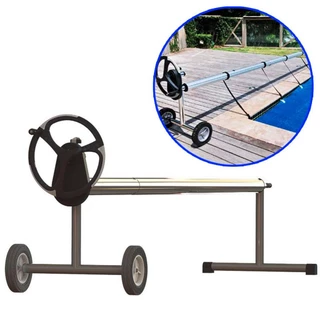 Enrolador para Capa Térmica Piscinas até 5,50 x 20 Metros Aço Inox + Tubos de Alumínio SODRAMAR em Oferta na Shopee