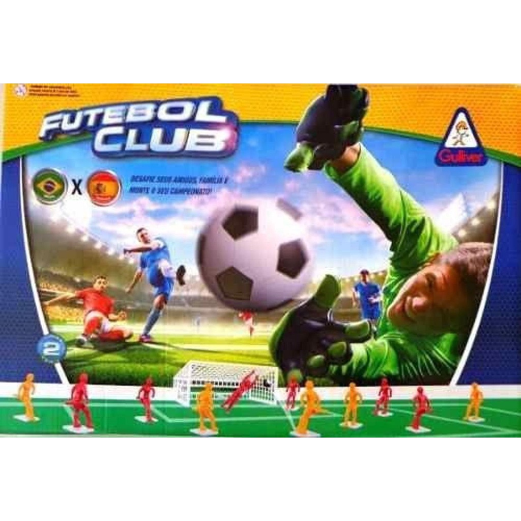 Jogo Futebol Club Brasil x Espanha Mundial Seleções Maleta Jogadores  Pintados Original Gulliver Brinquedo Presente