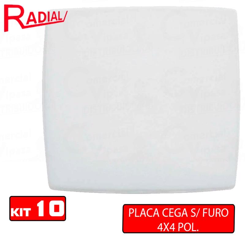 Kit Jogo 10 Peças Placa 4x4 Cega Linha Pérola Branca Radial Sem Furo