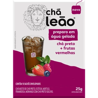 Chá Leão Água Gelada - Chá Preto E Frutas Vermelhas 10 Sachês em Oferta na Shopee