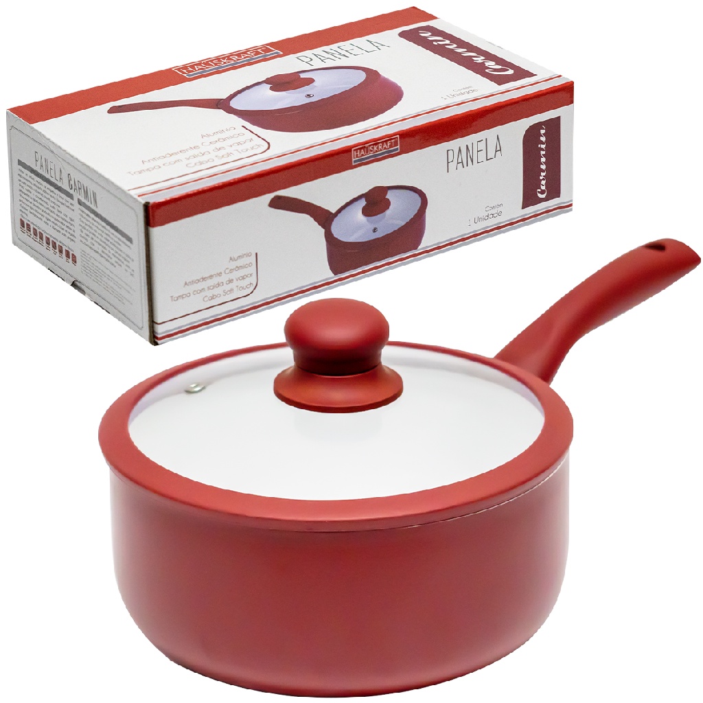 Panela Antiaderente De Cerâmica Com Tampa De Vidro 2L Avulsa | Shopee ...