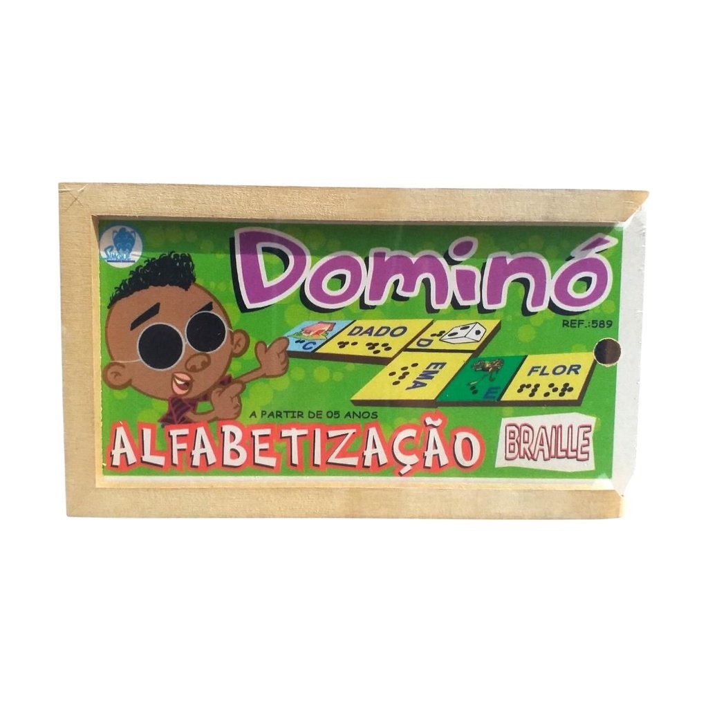 Dominó Alfabetização Braille Jogo Pedagógico Inclusivo MDF - Simque - 5 ...