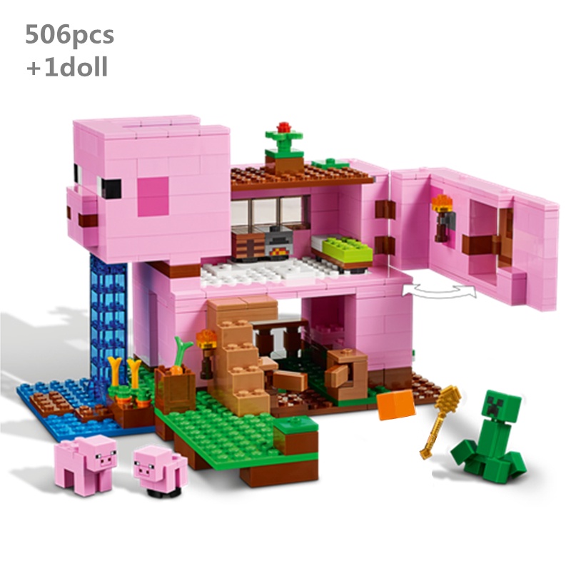 Bloco De 6 Peças Minecraft Bonecos De Construção De Blocos De Adequados  Para Personagens Lego World Mini My Series Kids Toys Gift