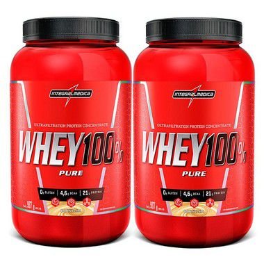 Kit Com 2 Whey Pure 100 % Integral Médica Pote 907g