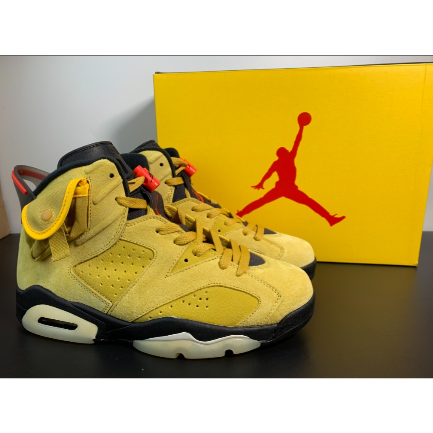 Venda A Quente Travis Scott x Air Jordan 6 Retro Yellow Black AJ6 Sapatos De Basquetebol CN1084-300