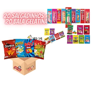 Kit Guloseimas 20 Salgadinhos Elma Chips + 20 Fini Docile