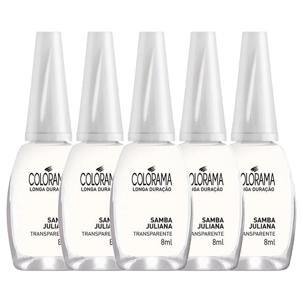 Kit C/5 Esmalte Transparente Colorama Branco Samba Juliana