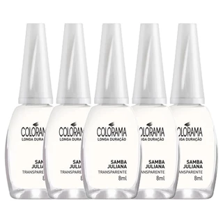 Kit C/5 Esmalte Transparente Colorama Branco Samba Juliana