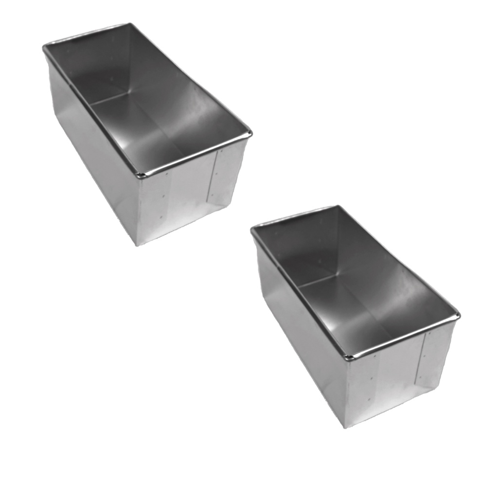 KIT 2 FORMAS RETANGULARES PÃO CASEIRO BOLO 17X10X10 ALUMÍNIO