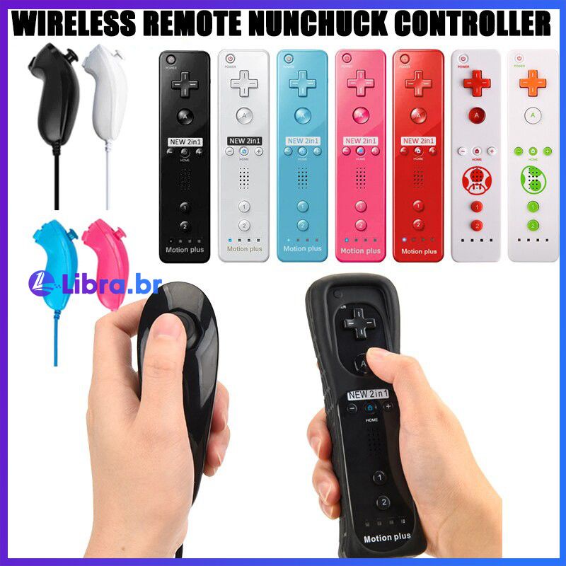 Controlador Remoto Para Nintendo Wii Controle Nunchuck Motion Plus Gamepad Sem Fio