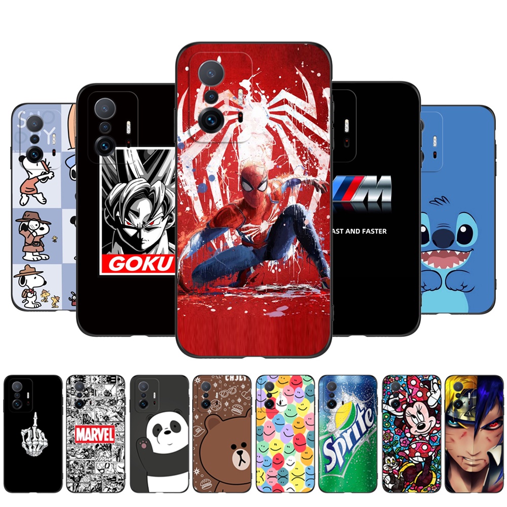 Capa Para Xiaomi 11T 11T Pro Traseira De Silicone Telefone Xiaomi11T mi 11 T 11TPro Preta tpu Desenho Animado Moda