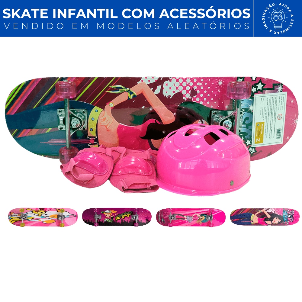 Skate Infantil Com Kit Proteção - 99 Toysfaça