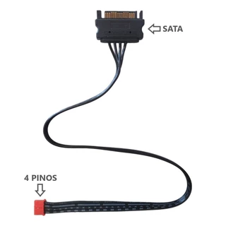 Cabo Energia Controladoras 4 Pinos Para Sata 15 Pinos Cooler Fan