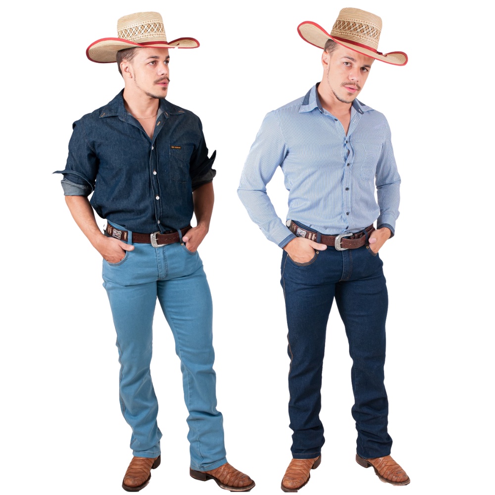 Camisa jeans best sale country masculina