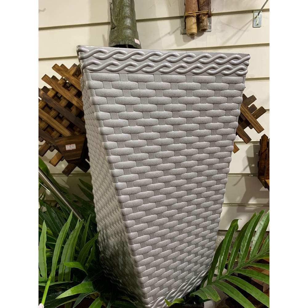 Vaso da fiori + inserto fioriera effetto rattan RATO LOW