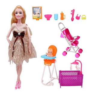 Mais Recente Moda Handmade Crianças Brinquedos Lady Grávida Feminino  Bonecas 30 Centímetros Em Miniatura Dollhouse Móveis Acessórios Para Barbie  11.5'DIY Jogo