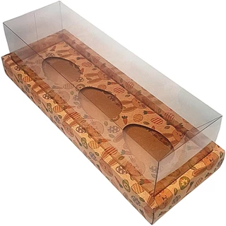 Caixa Ovo de Colher Triplo - Meio Ovo de 50g a 80g - Kraft Coelhos Coloridos - 5 un - Assk em Oferta na Shopee