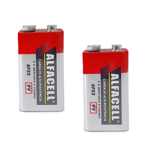 Bateria 9v Pilha Alfacell com 2 Unidades Originais