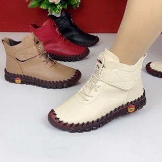 Botas Ortopédicas De Inverno Para Mulheres Outono Sapatos De Couro Com Pele Bla Mocassins Mulher De Tornozelo Mãe Pelúcia