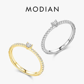Modian 100 % 925 Sterling Silver Classic Simple Hearts Shape Anel De Dedo CZ De Alta Qualidade Para Casamento Feminino Jóias Finas Anillo