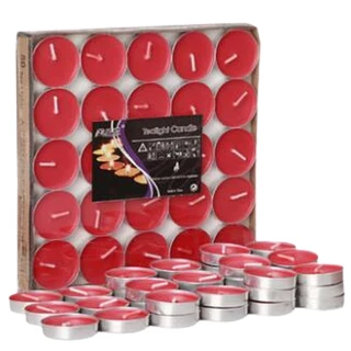Kit 50 Velas Pequenas Decorativas Vermelha Redonda Rechaud