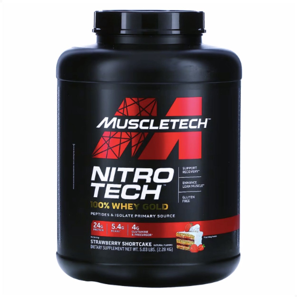 Whey Gold Nitrotech 2,27kg Muscletech Torta de Morango