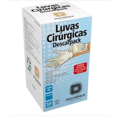 Luva Cirurgica Com Po 100 Unidades (50 pares) - Descarpack