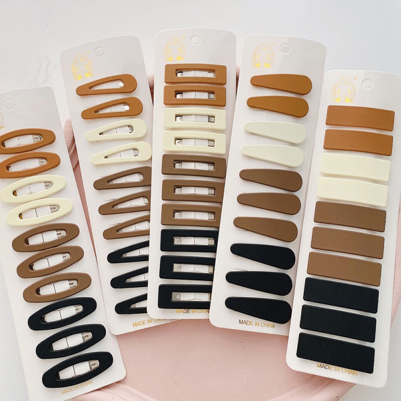 Baby Girls Hair Clip Cute Sweet Hairpin Cor Sólida Cabelo Oco Fora Geométrico Menina Acessórios