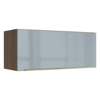 Armário Aéreo Madesa Lux 80 cm 1 Porta Suspensa - Rustic/Cinza