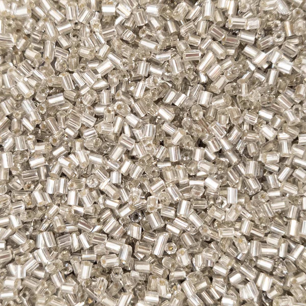 Passante Vidrilho Tubo Vidro Prata 2mm 12000pçs 150g