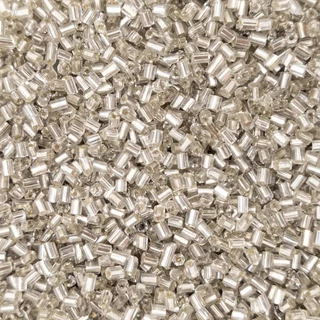 Passante Vidrilho Tubo Vidro Prata 2mm 12000pçs 150g
