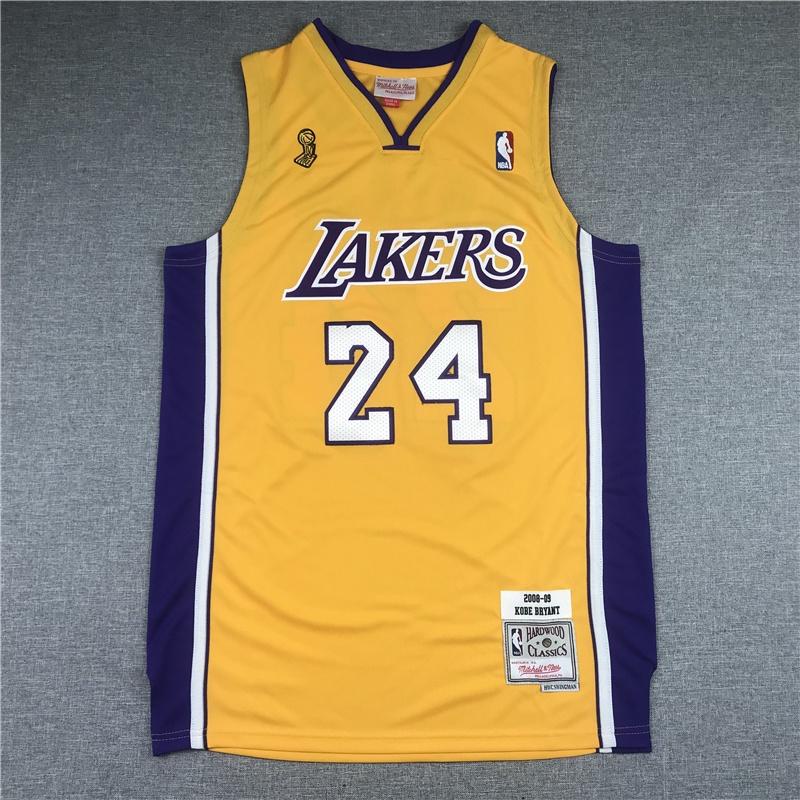 [10 Estilos] Homens Camisa Los Angeles Lakers 24 # Kobe Bryant Camiseta 2023NBA Mitchell & Ness Campeão Amarelo De Basquetebol Jersey