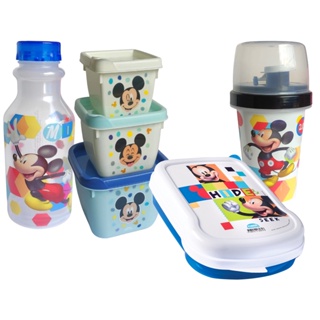 Mickey Kit Infantil Porta Lanche Escola 6 Itens Plasutil