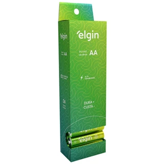 Tubo Pilha Alcalina AA Pequena LR6 1.5V 24 unidades Elgin