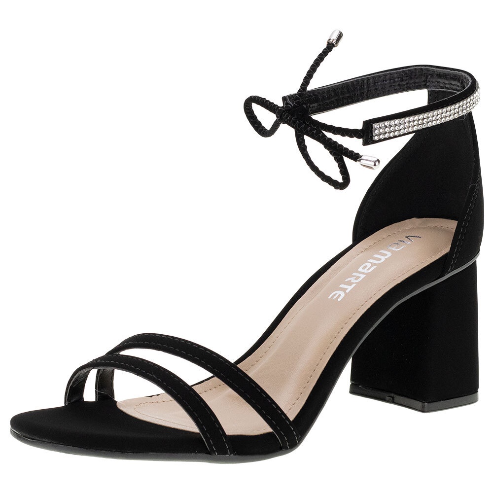 Via Marte Sapatos De Salto Grosso Preto Sapato Via Marte Scarpin