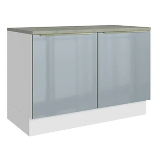 Balcão de Pia 120 cm 2 Portas Branco/Cinza Lux Madesa em Oferta na Shopee