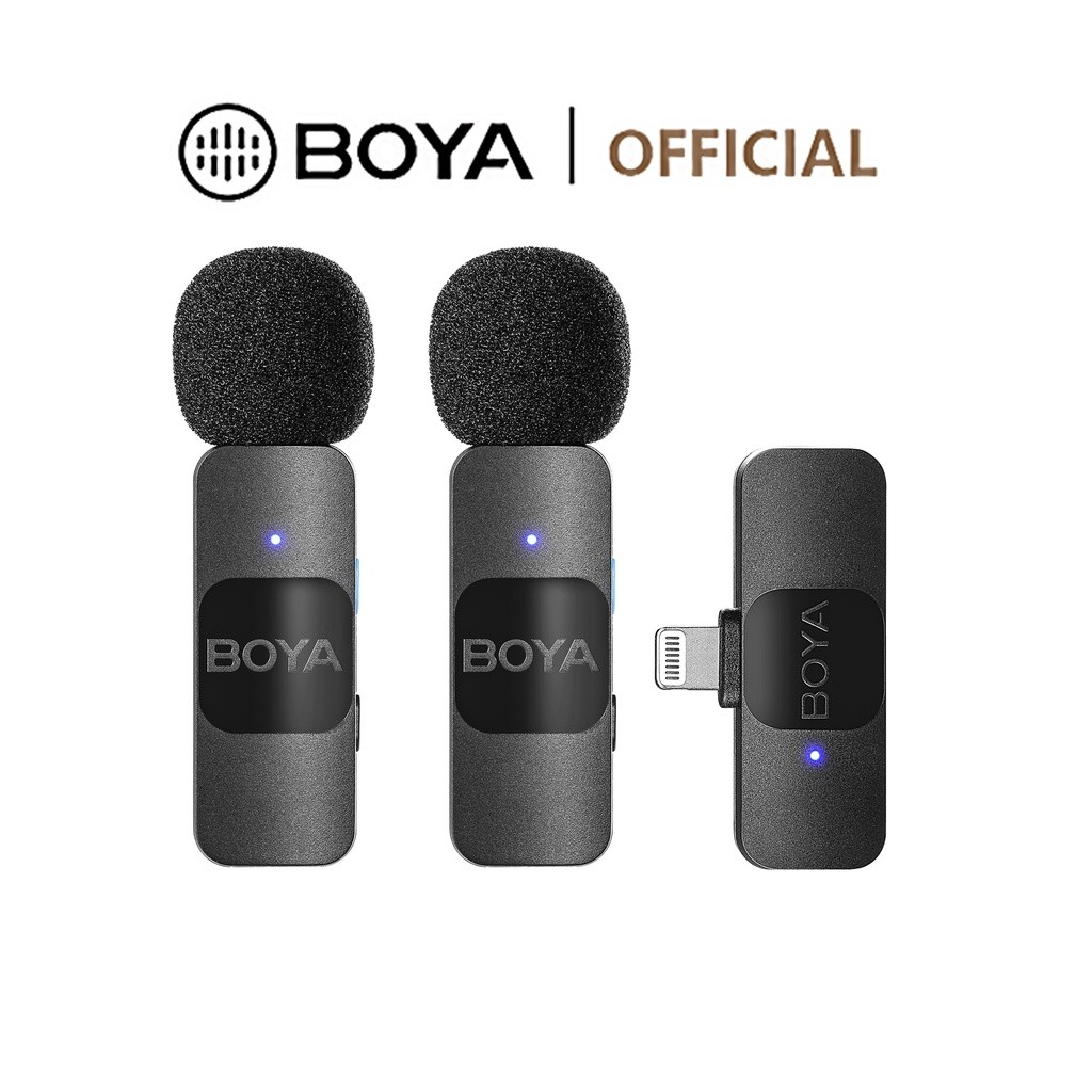BOYA BY-V1/V2 Microfone Sem Fio Lavalier ANC Com Cancelamento Ativo De Ruído Ao Vivo Para Telefones Câmera De Ação Portátil PC Amplificador TikTok YouTube Criadores De Conteúdo