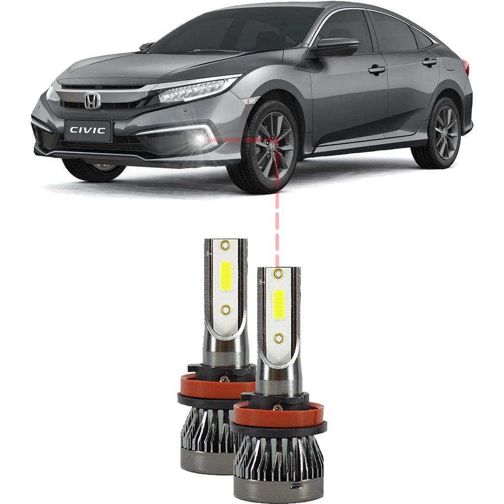 Kit Ultra Led Milha Honda Civic 2017/2021 22000Lm Canceller | Shopee Brasil